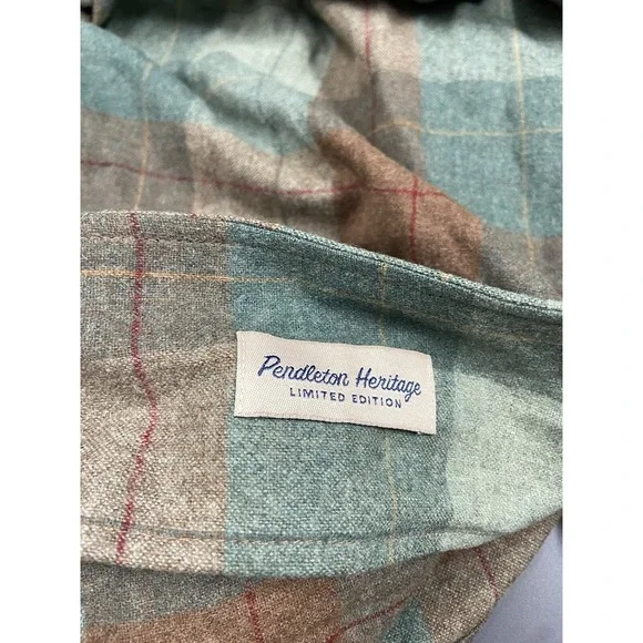 Pendleton Heritage Limited Edition Wool Shacket Shirt Jacket M Green Brown Plaid - Picture 6 of 10